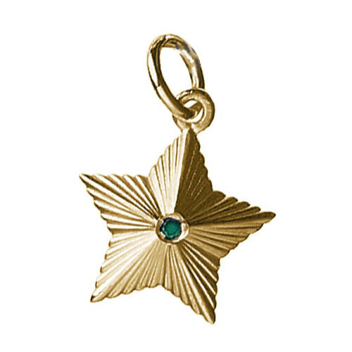 Karen Walker Victory Star Charm with 1x1.75mm Biron Emerald
